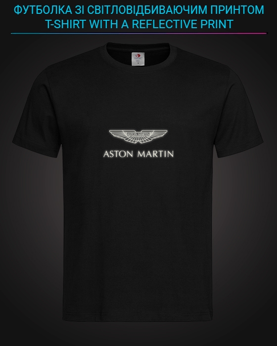 tshirt with Reflective Print Aston Martin Logo - XS black