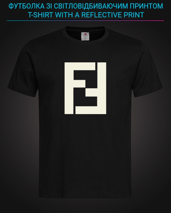 tshirt with Reflective Print Fendi Sign - XS black