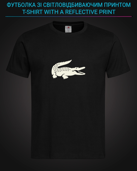 tshirt with Reflective Print Lacoste Crocodile - XS black