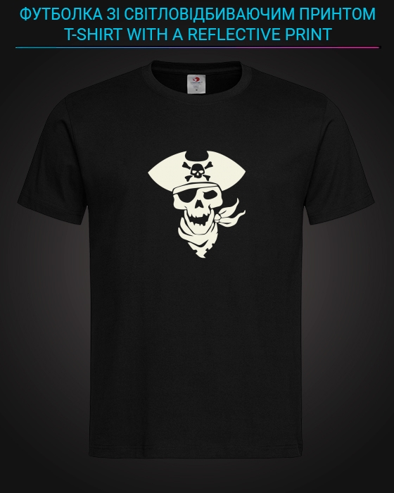 tshirt with Reflective Print Pirate Skull - XS black