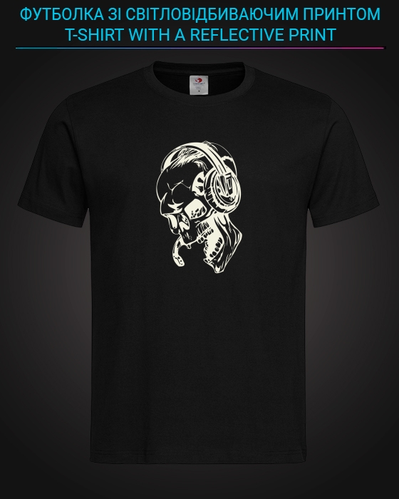 tshirt with Reflective Print Skull Music - XS black