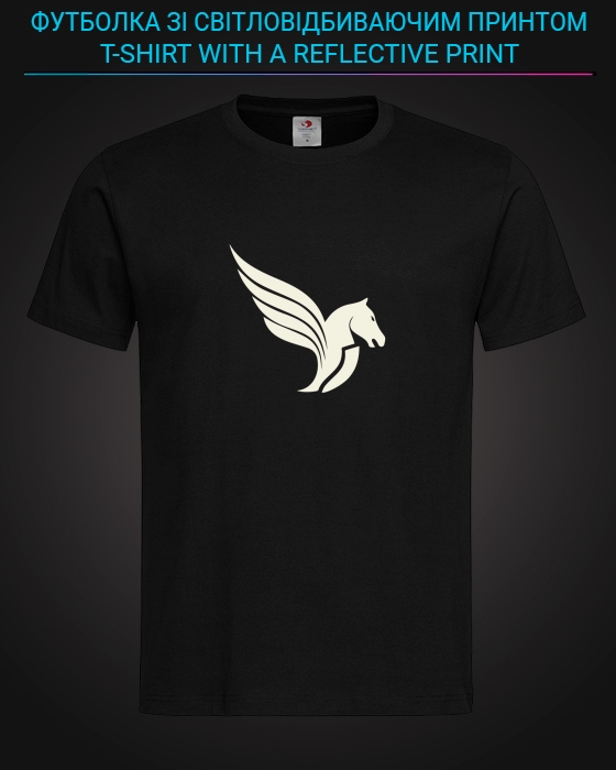 tshirt with Reflective Print Pegas Wings - XS black