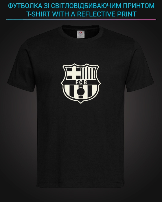 Футболка з світловідбиваючим принтом Барселона - XS чорна