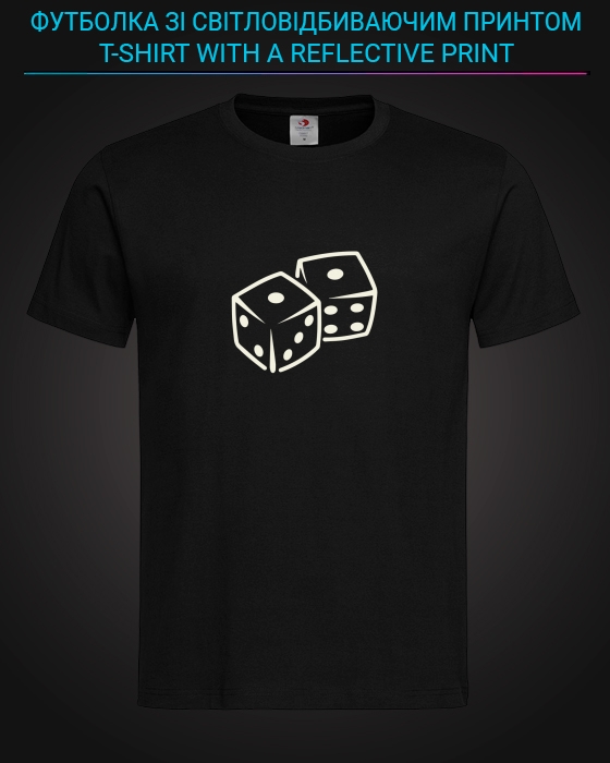 tshirt with Reflective Print Dice - XS black