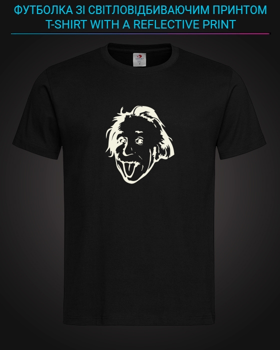 tshirt with Reflective Print Albert Einstein - XS black