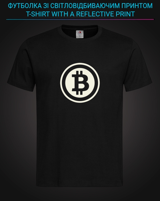 tshirt with Reflective Print Bitcoin - XS black