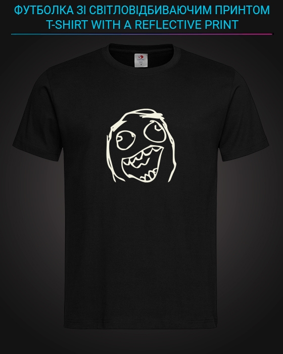 tshirt with Reflective Print Meme Face - XS black