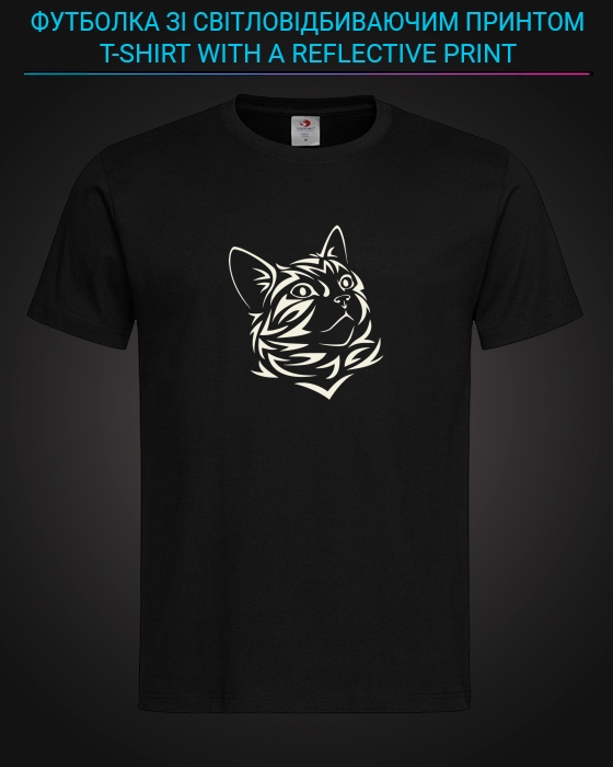tshirt with Reflective Print Cat Print - XS black