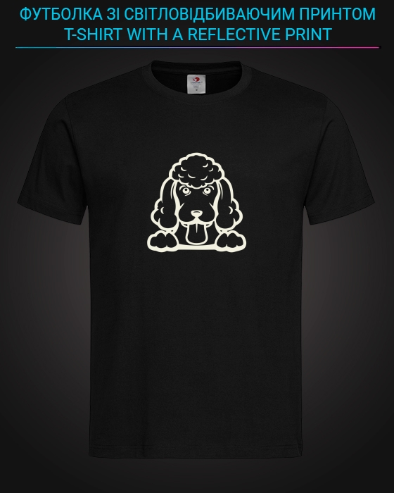 tshirt with Reflective Print Poodle Dog - XS black