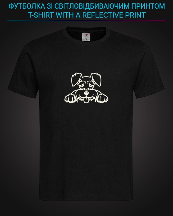 tshirt with Reflective Print Schnauzer Dog - XS black