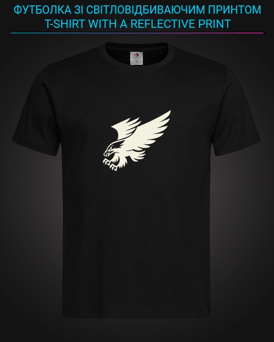 tshirt with Reflective Print Cute Eagle - XS black