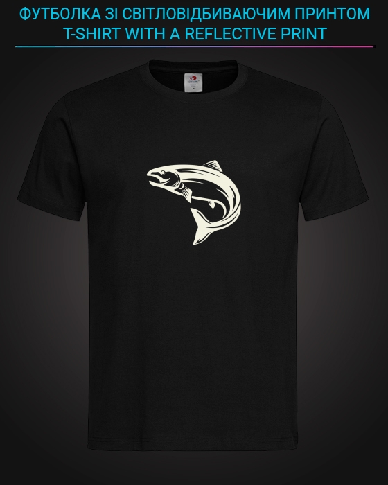 tshirt with Reflective Print Cute Fish - XS black