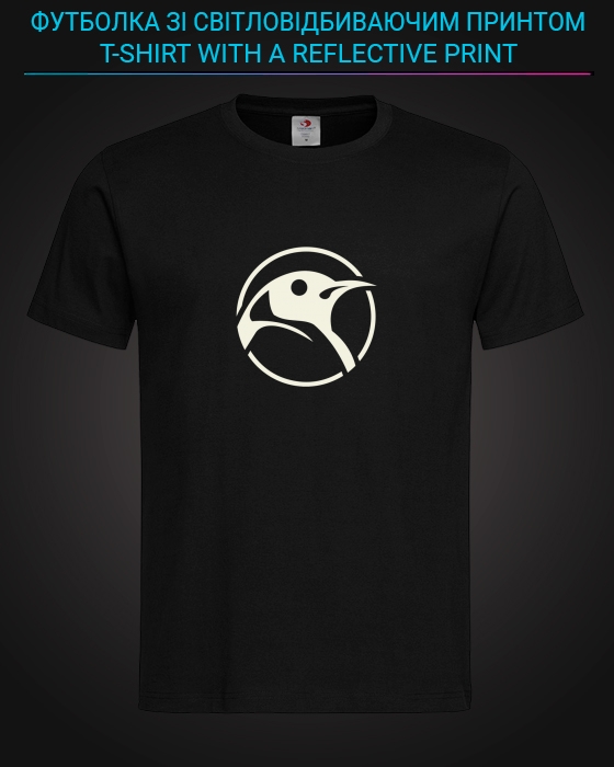 tshirt with Reflective Print Penguin Head - XS black