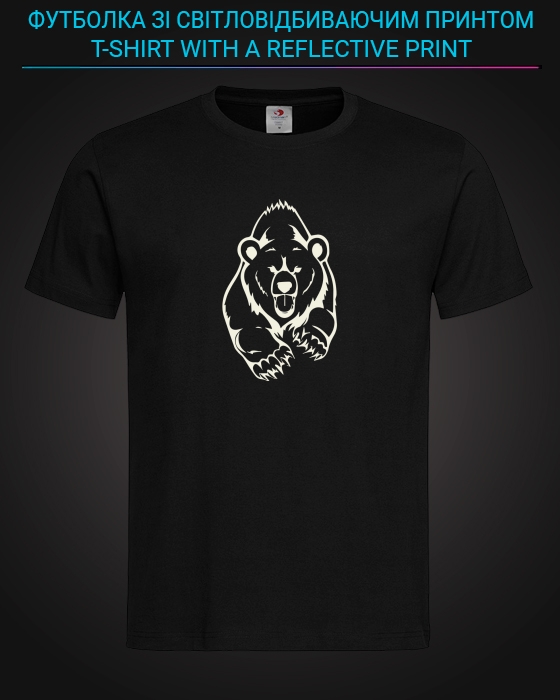 tshirt with Reflective Print Big Bear - XS black