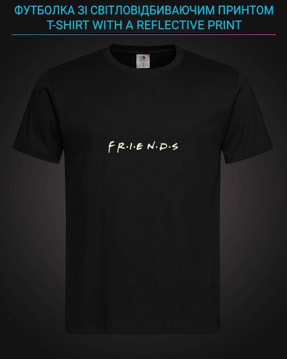 tshirt with Reflective Print Friends - XS black