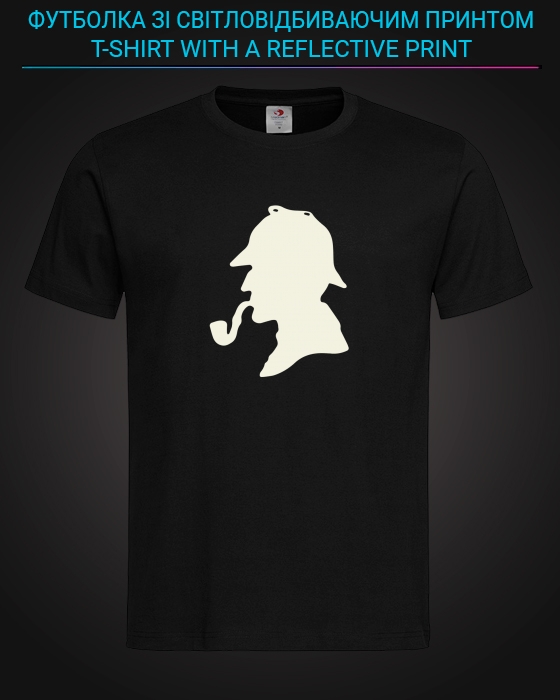 tshirt with Reflective Print Sherlock Holmes - XS black