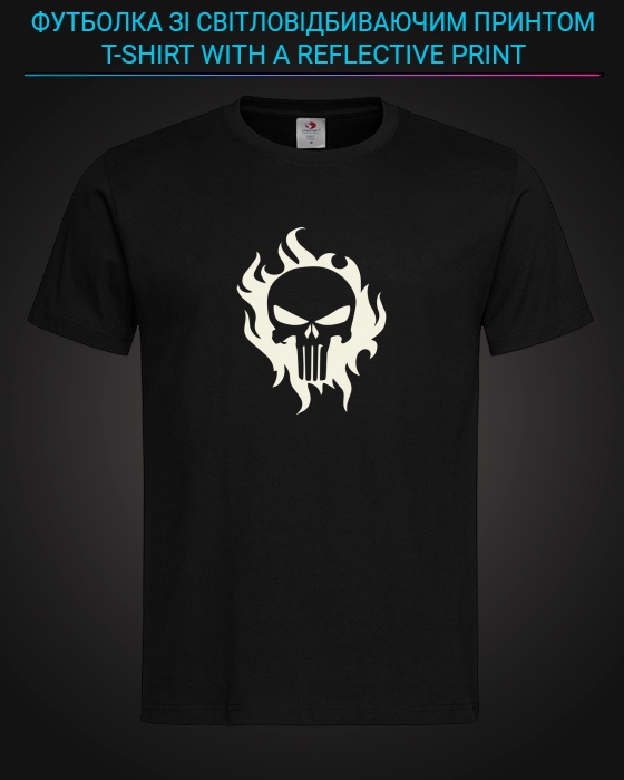 tshirt with Reflective Print The Punisher Logo - XS black