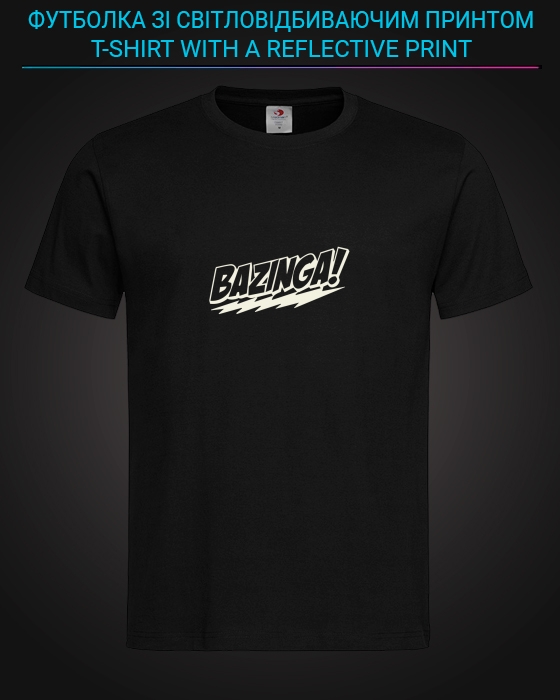 tshirt with Reflective Print Bazinga Logo - XS black