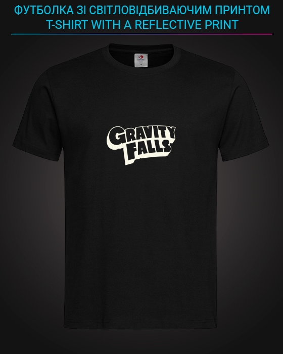 tshirt with Reflective Print Gravity Falls - XS black
