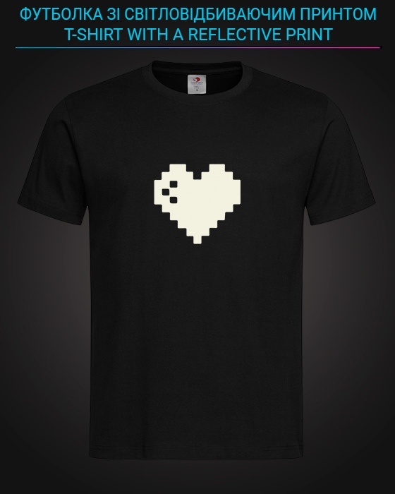 tshirt with Reflective Print Pixel Heart - XS black