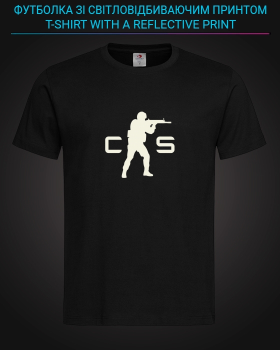 tshirt with Reflective Print CS GO Hero - XS black