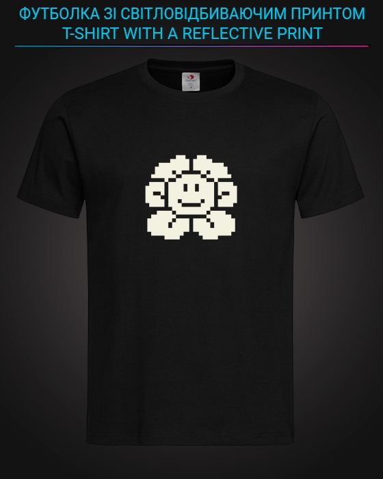 tshirt with Reflective Print Pixel Flover - XS black