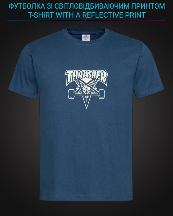 tshirt with Reflective Print Thrasher - XS blue