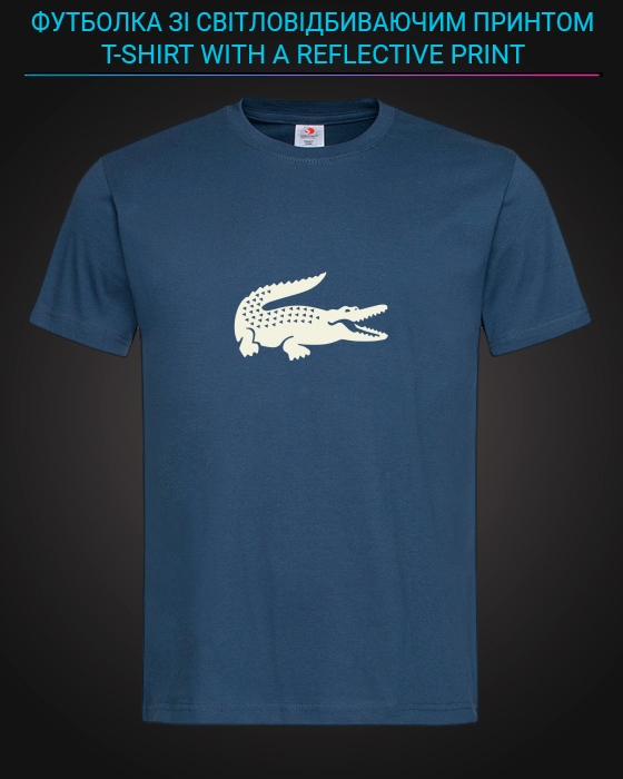 tshirt with Reflective Print Lacoste Crocodile - XS blue