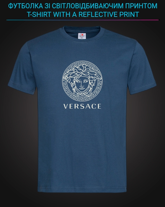 tshirt with Reflective Print Versace - XS blue