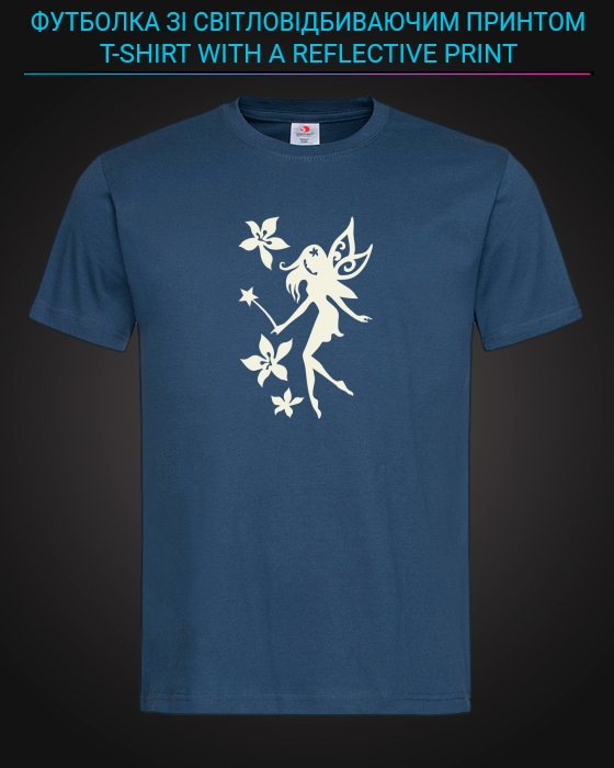 tshirt with Reflective Print Fairy - XS blue