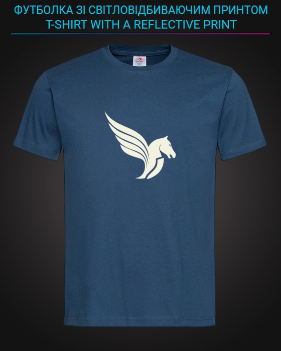 tshirt with Reflective Print Pegas Wings - XS blue