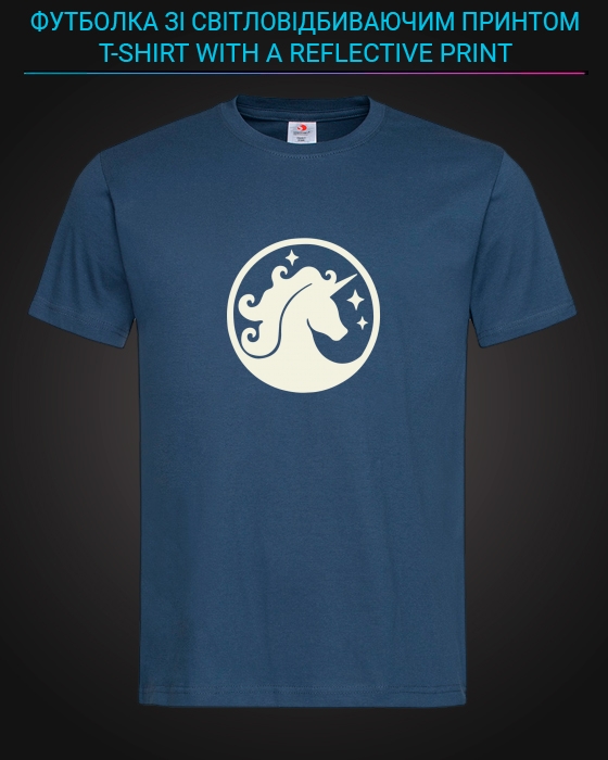 tshirt with Reflective Print Unicorn - XS blue