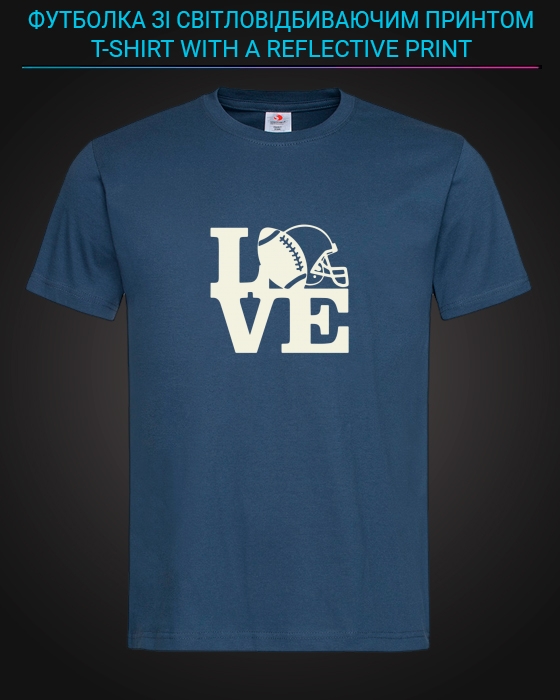 tshirt with Reflective Print American football - XS blue