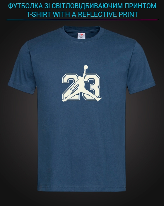 tshirt with Reflective Print Michael Jordan 23 - XS blue