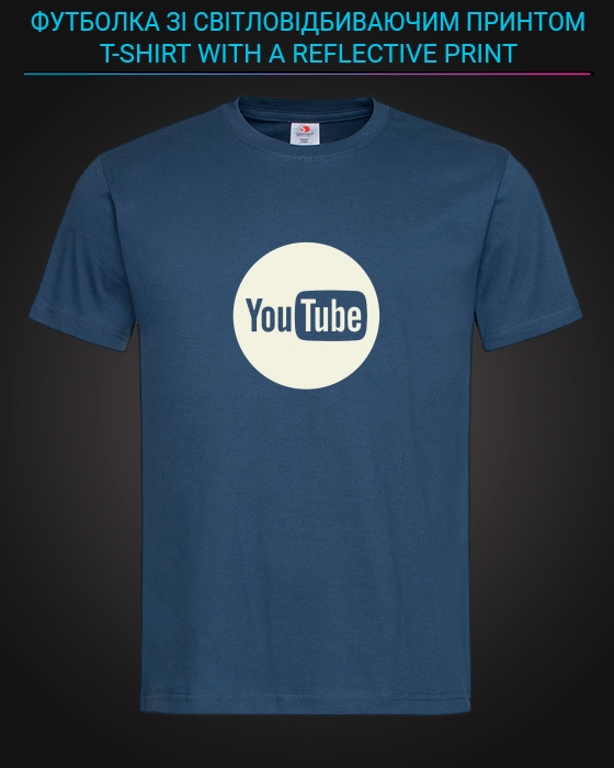 tshirt with Reflective Print Youtube Logo - XS blue