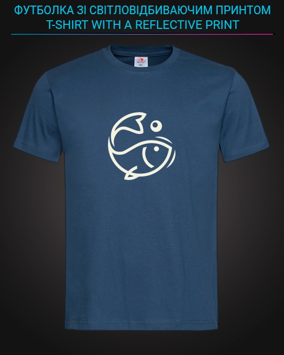 tshirt with Reflective Print Great Fish - XS blue