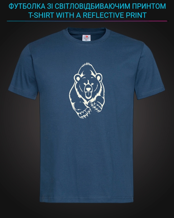tshirt with Reflective Print Big Bear - XS blue