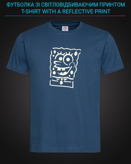 tshirt with Reflective Print Sponge Bob - XS blue