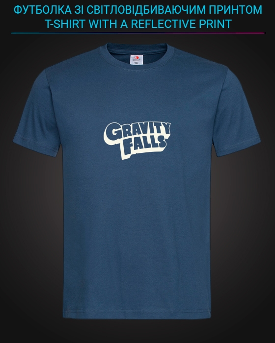 tshirt with Reflective Print Gravity Falls - XS blue
