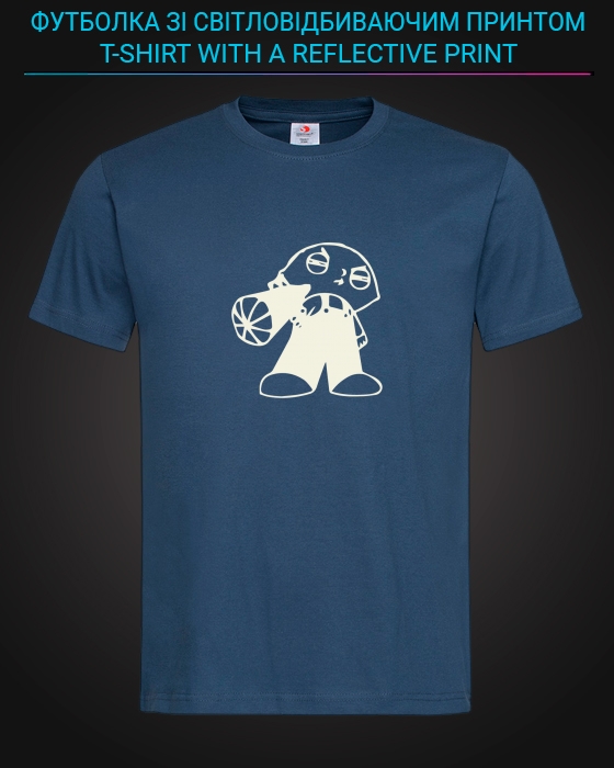 tshirt with Reflective Print Stewie Griffin - XS blue