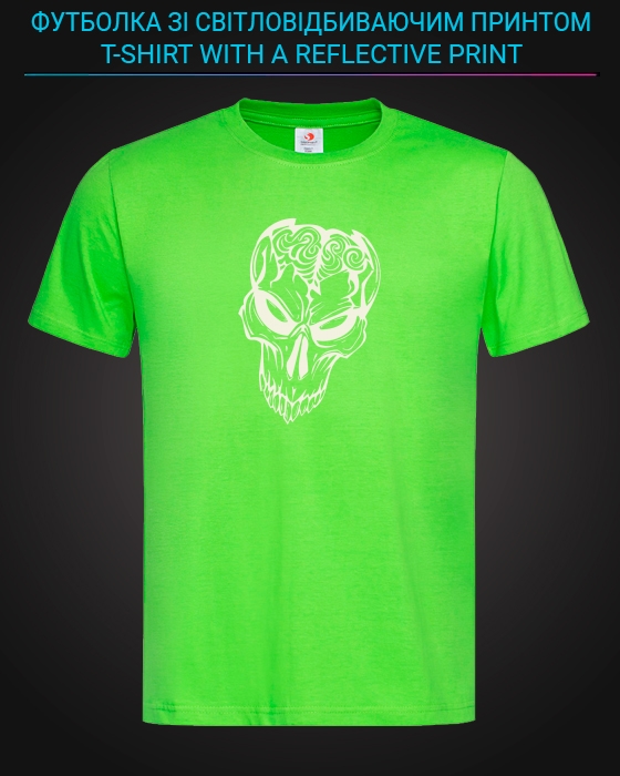 tshirt with Reflective Print Zombie - XS green