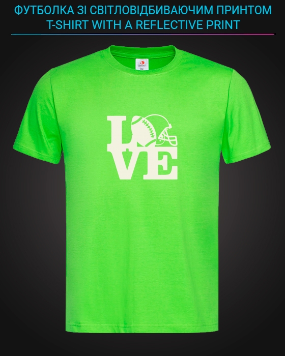 tshirt with Reflective Print American football - XS green