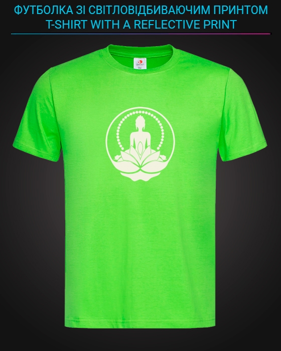 tshirt with Reflective Print Yoga Logo - XS green