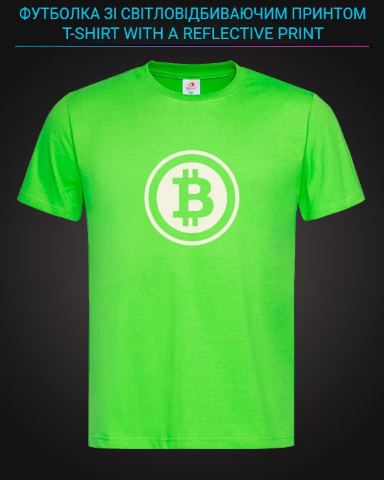 tshirt with Reflective Print Bitcoin - XS green