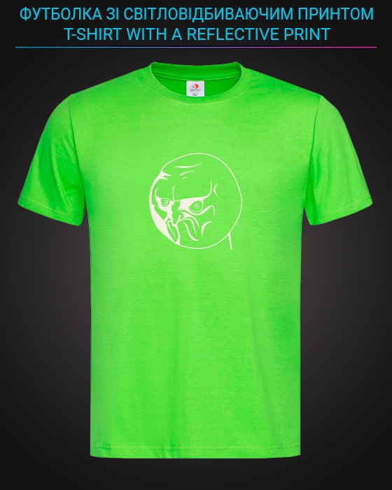 tshirt with Reflective Print Angry Face - XS green