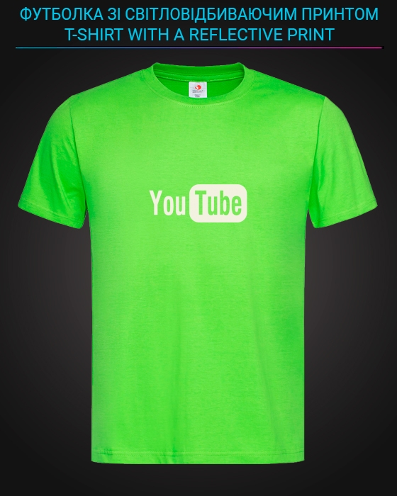 tshirt with Reflective Print Youtube - XS green