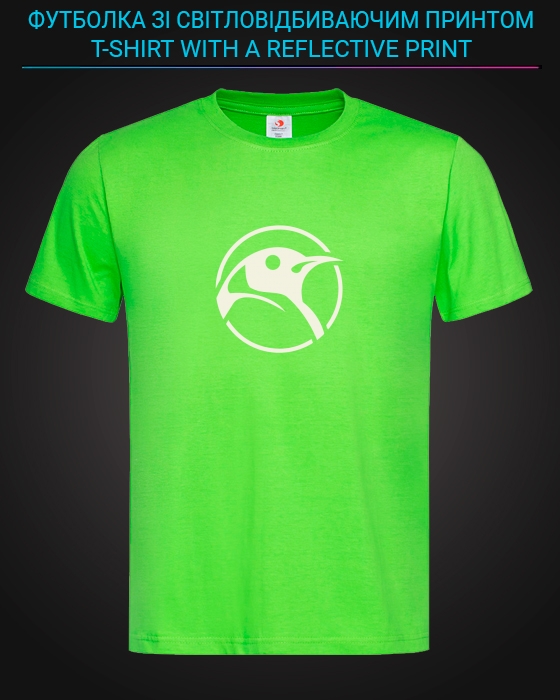 tshirt with Reflective Print Penguin Head - XS green