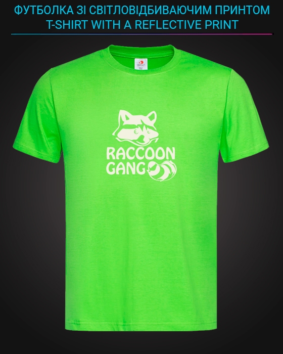 tshirt with Reflective Print Raccoon Gang - XS green