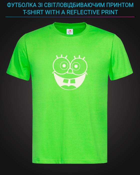 tshirt with Reflective Print Sponge Bob Face - XS green