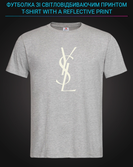 tshirt with Reflective Print YSL - XS grey